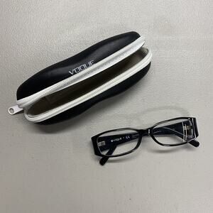 Vogue Eyeglass Frames Black Jeweled Hearts Glasses VO2536-B W44 w/ Zip Soft Case